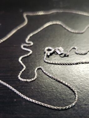 Sterling Silver Box Chain Necklace - .925-  25 inches Long Dainty Feminine